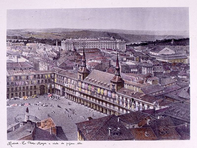 Plaza Mayor a vista de pájaro, 1860