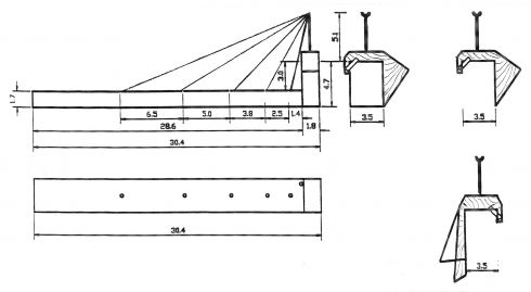 Fig. 7. Medidas del reloj de Sol y del gnomon auxiliar