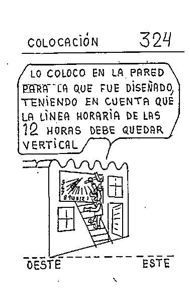 Colocación 02 del reloj vertical declinante a levante