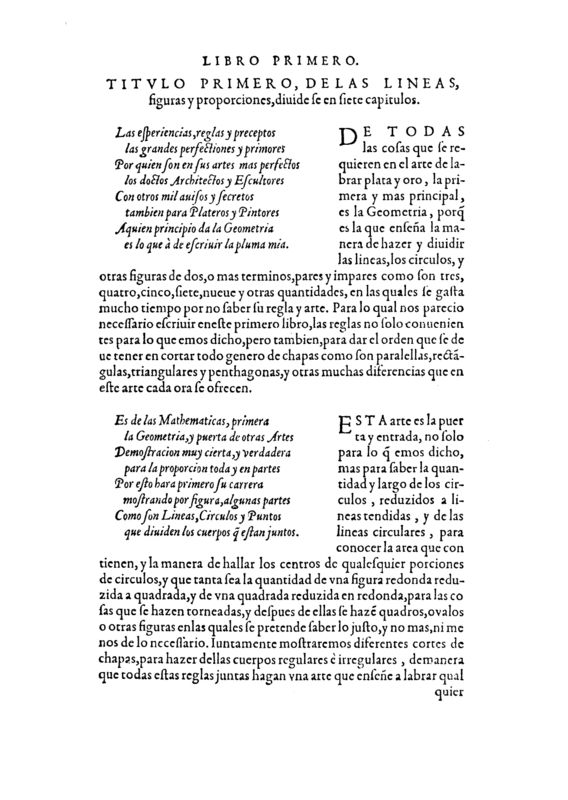 TITVLO I. DE LAS LINEAS, FIGVRAS Y PROPORCIONES arphe-libro1_P14