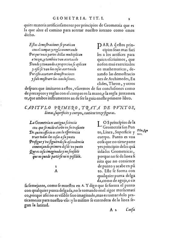 CAPITVLO I. TRATA DE PVNTOS, LINEAS, SVPERFICIES Y CVERPOS arphe-libro1_P15