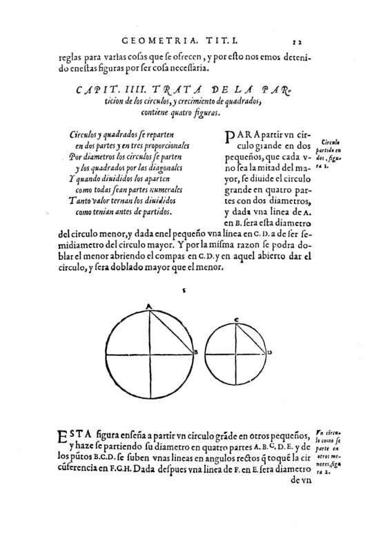 CAPITVLO IIII. TRATA DE LA PARTICION DE LOS CIRCVLOS, Y CRECIMIENTO DE QVADRADOS arphe-libro1_P35