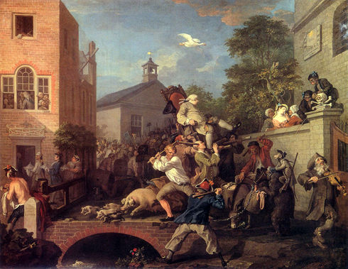 La celebración de los resultados (óleo)