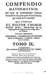 Compendio Mathematico TOMO IX. Gnomonica, Ord. Tiempo, Astrologia - Tomás Vicente Tosca Edición de 1757 (1ª Ed. en 1710-1715)